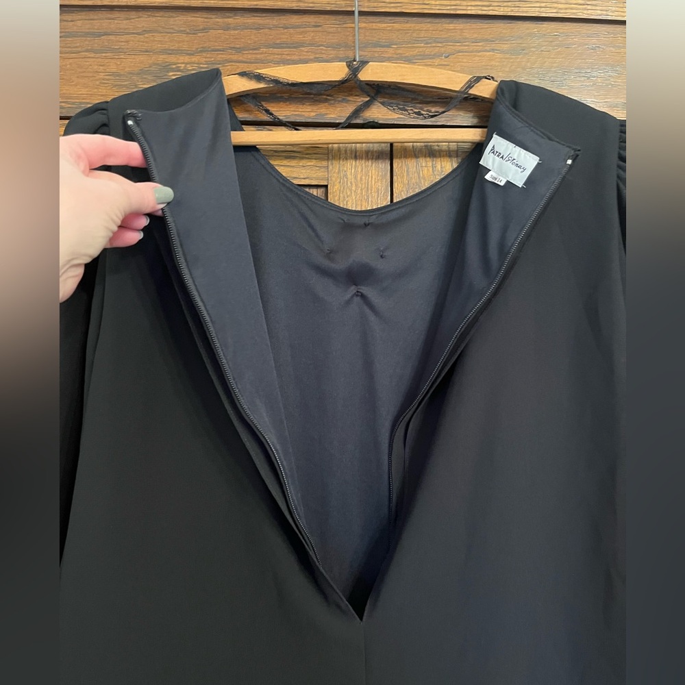 NWT Vintage Patra Tiered Black Chiffon Special Occasion Cocktail Dress, 14 - Picture 9 of 13